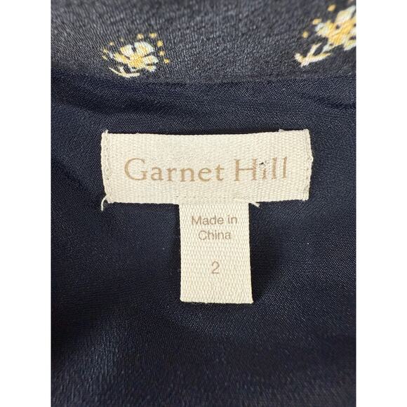 Garnet Hill Size 2 Floral Print Casual Mini Tunic Dress Button Front Long Sleeve - Picture 8 of 12